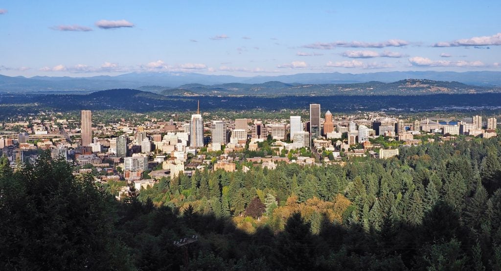 Landscape view of Portland, Oregon