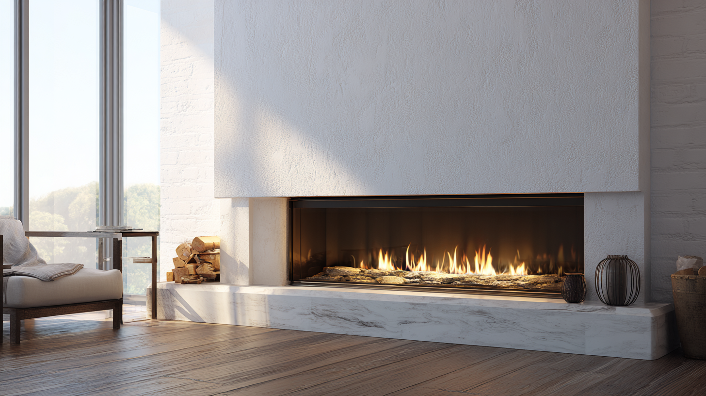 Person cleaning gas fireplace glass and inspecting pilot light