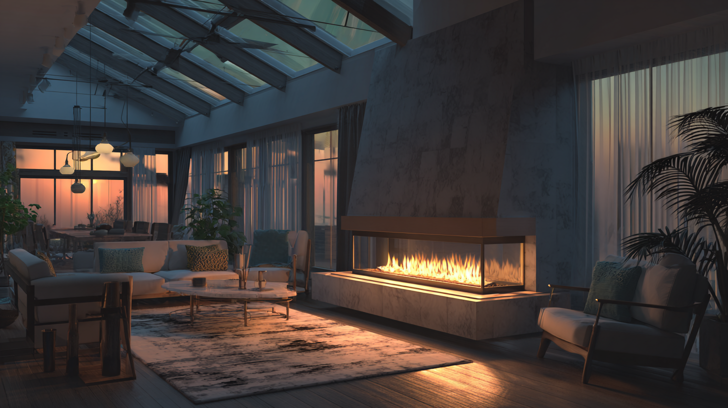 Wall-mounted electric fireplace with flame effect and no venting required
