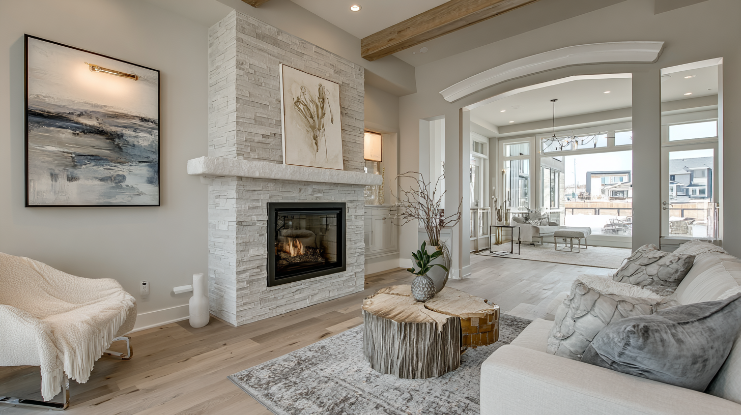 Professional technician inspecting a gas fireplace for annual servicing