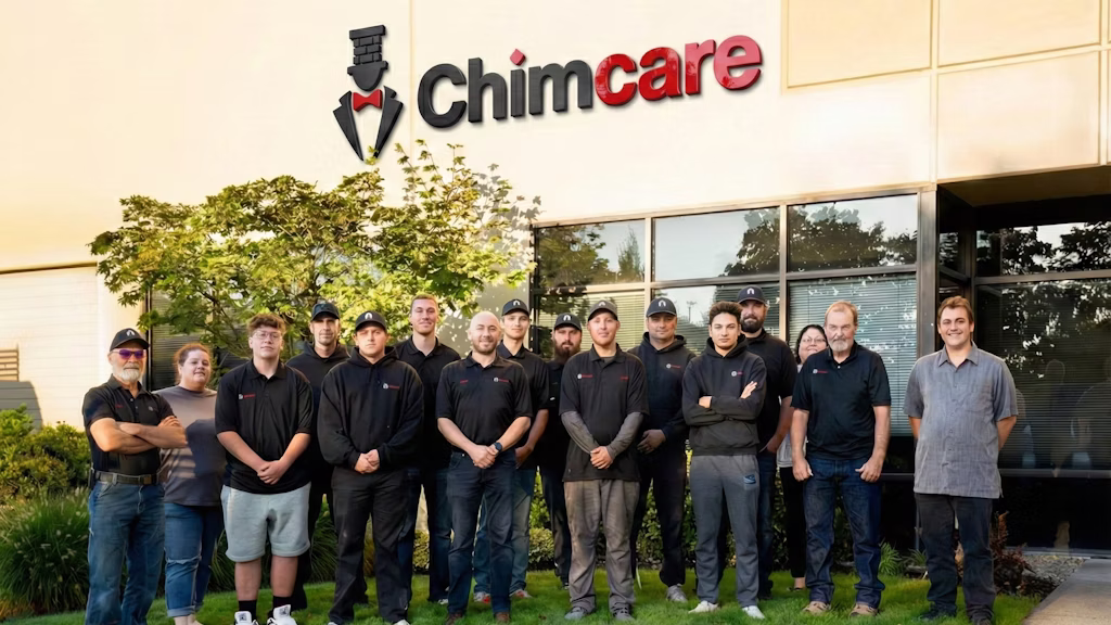 The Chimcare team outside Chimcare headquarters